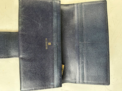 Vintage Givenchy Leather Long Wallet Black Gold