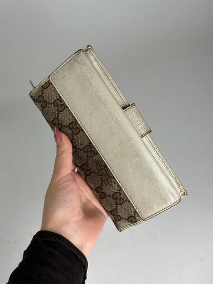 Vintage Gucci monogram wallet beige white