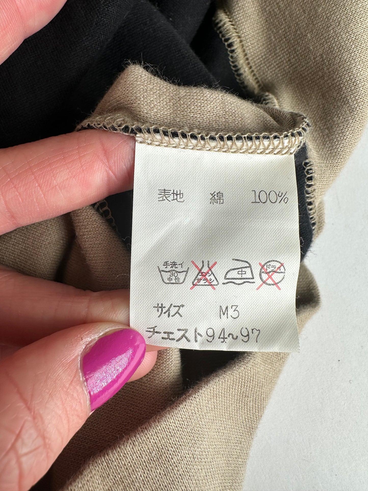 Vintage Kansai Yamamoto Crewneck Sweater Beige Black Abstract M