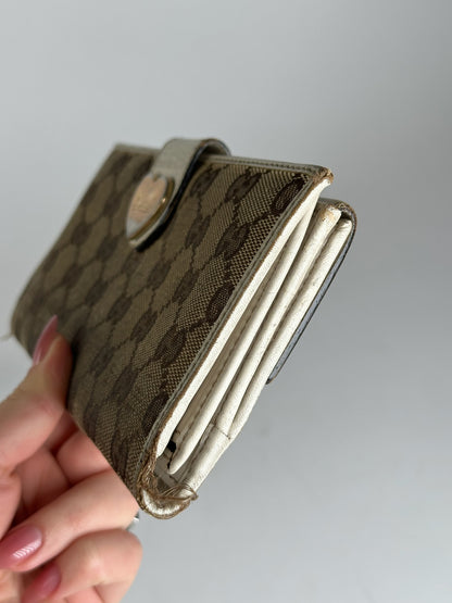 Vintage Gucci monogram wallet beige white