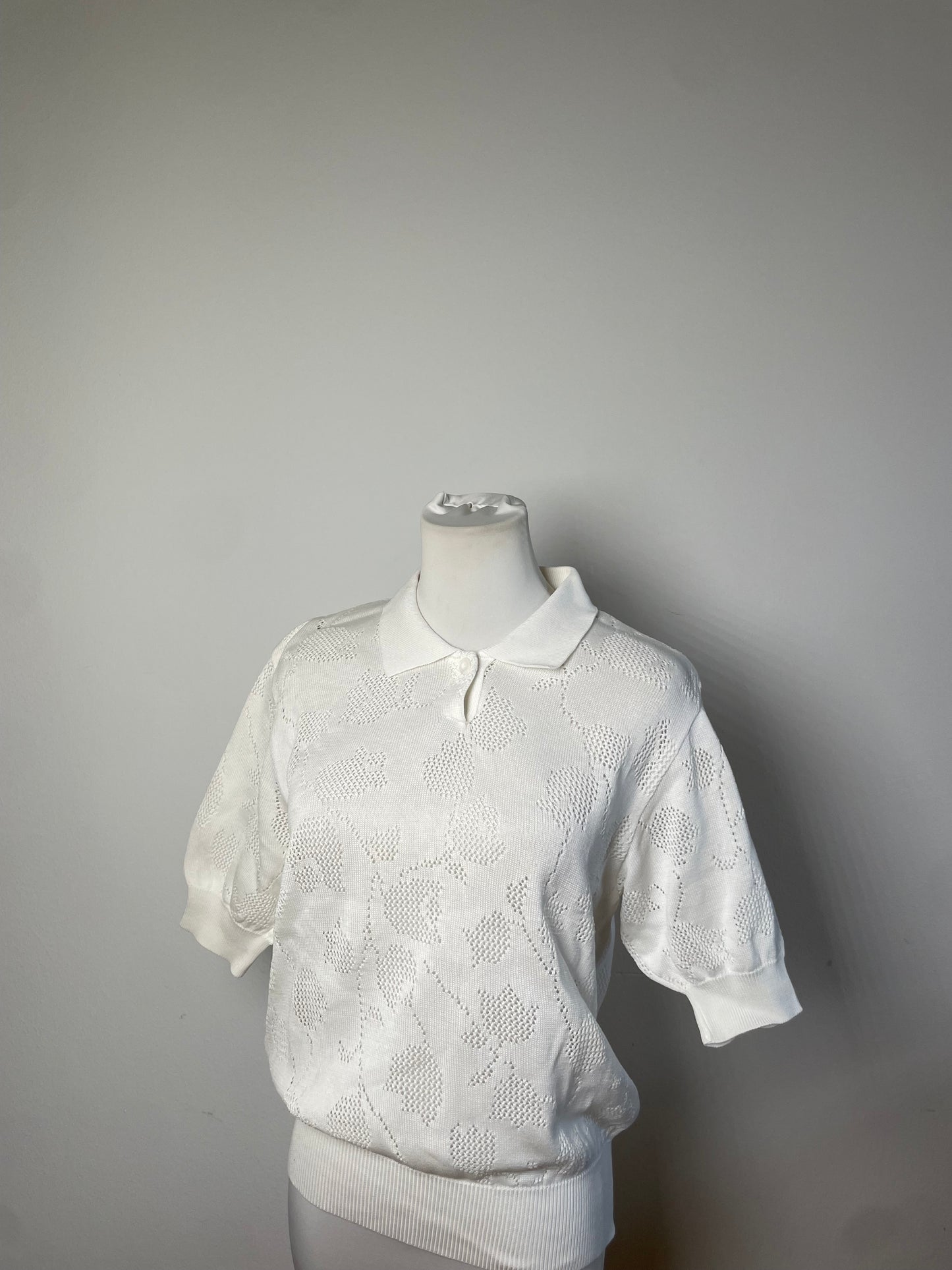 Vintage Dior Knit Sweater White Cotton Blend M