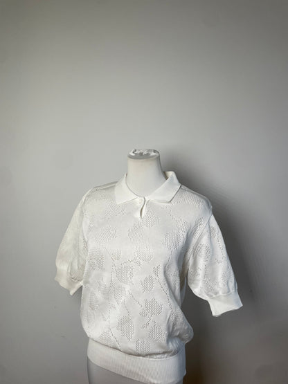 Vintage Dior Knit Sweater White Cotton Blend M