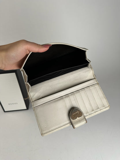 Vintage Gucci monogram wallet beige white