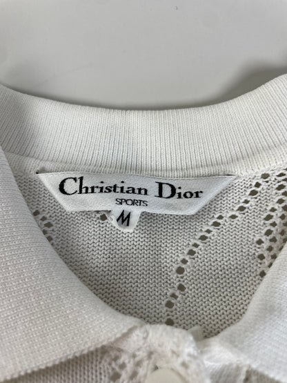 Vintage Dior Knit Sweater White Cotton Blend M