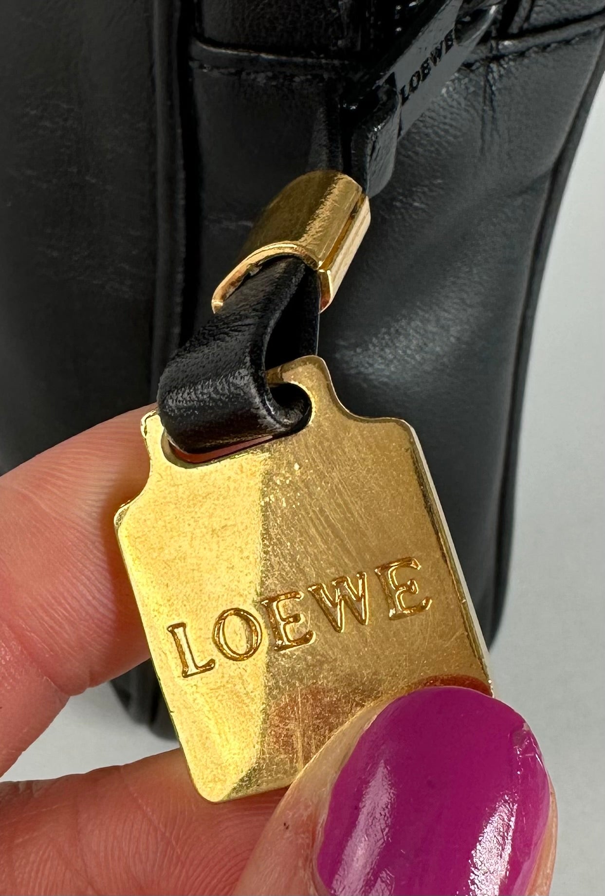 Vintage Loewe Madrid Leather Clutch Black