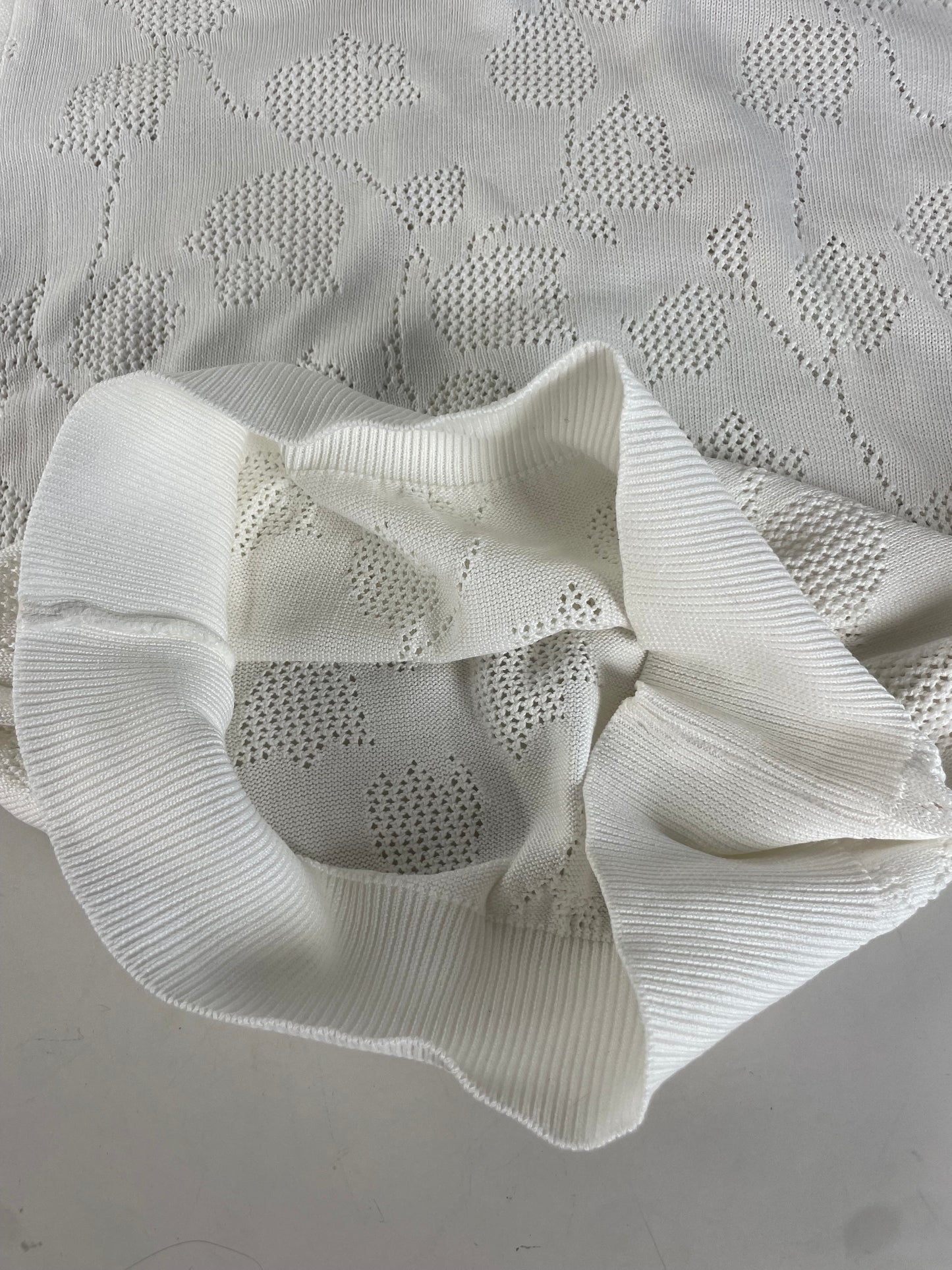 Vintage Dior Knit Sweater White Cotton Blend M