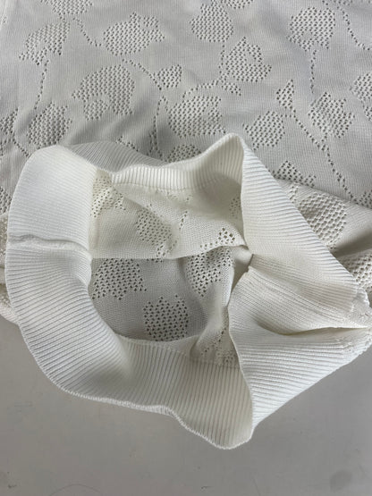 Vintage Dior Knit Sweater White Cotton Blend M