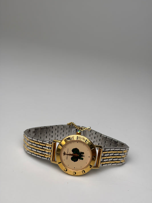 Vintage Pucci Butterfly Logo Bracelet Watch Pink Gold