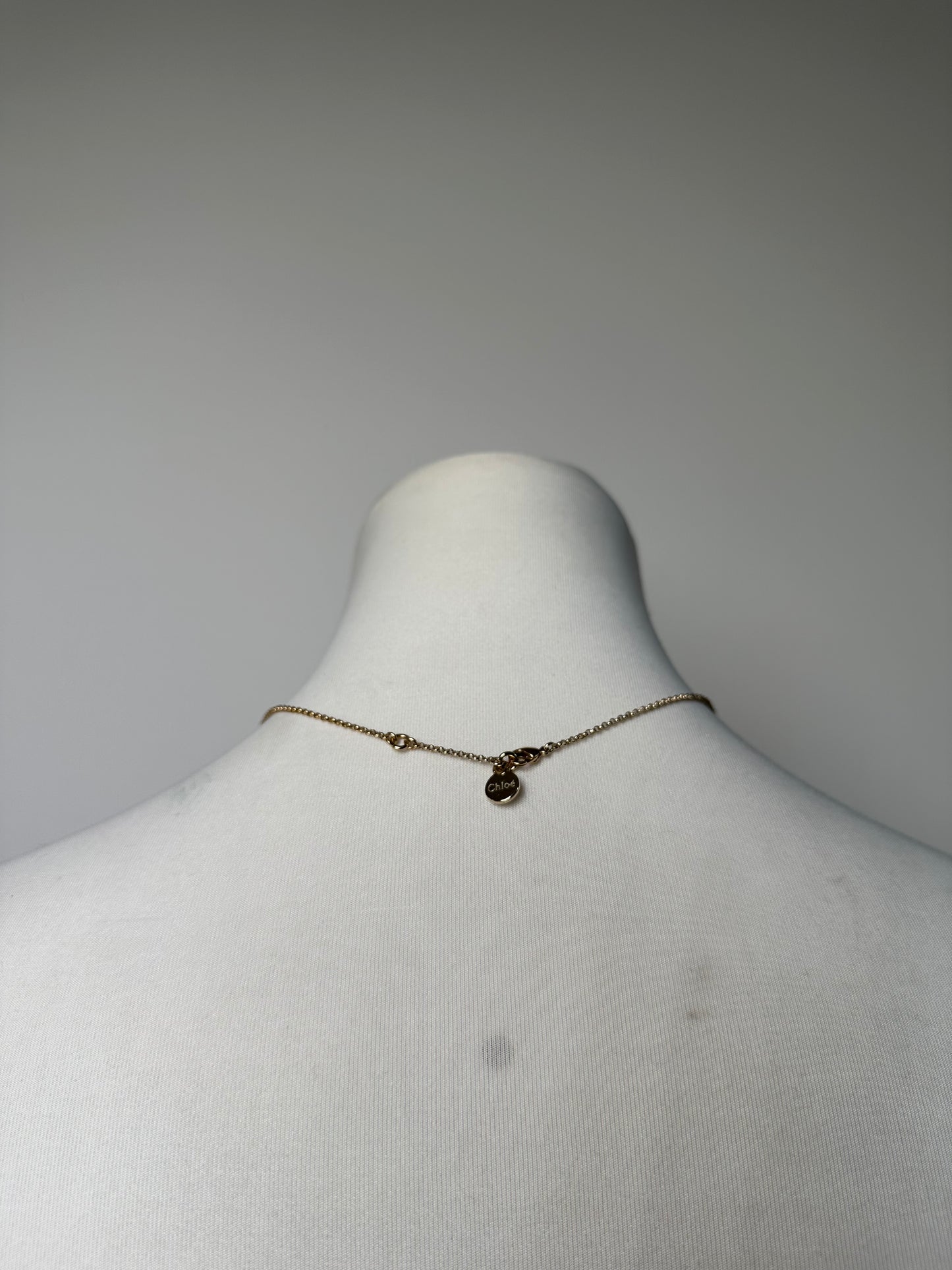 Vintage Chloe Chain Link Necklace Gold-Tone Metal