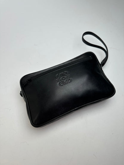 Vintage Loewe Madrid Leather Clutch Black