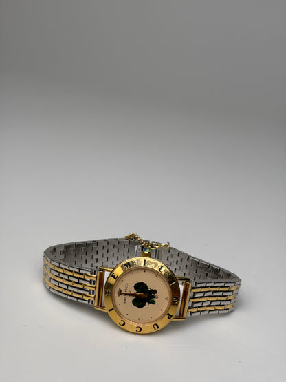 Vintage Pucci Butterfly Logo Bracelet Watch Pink Gold