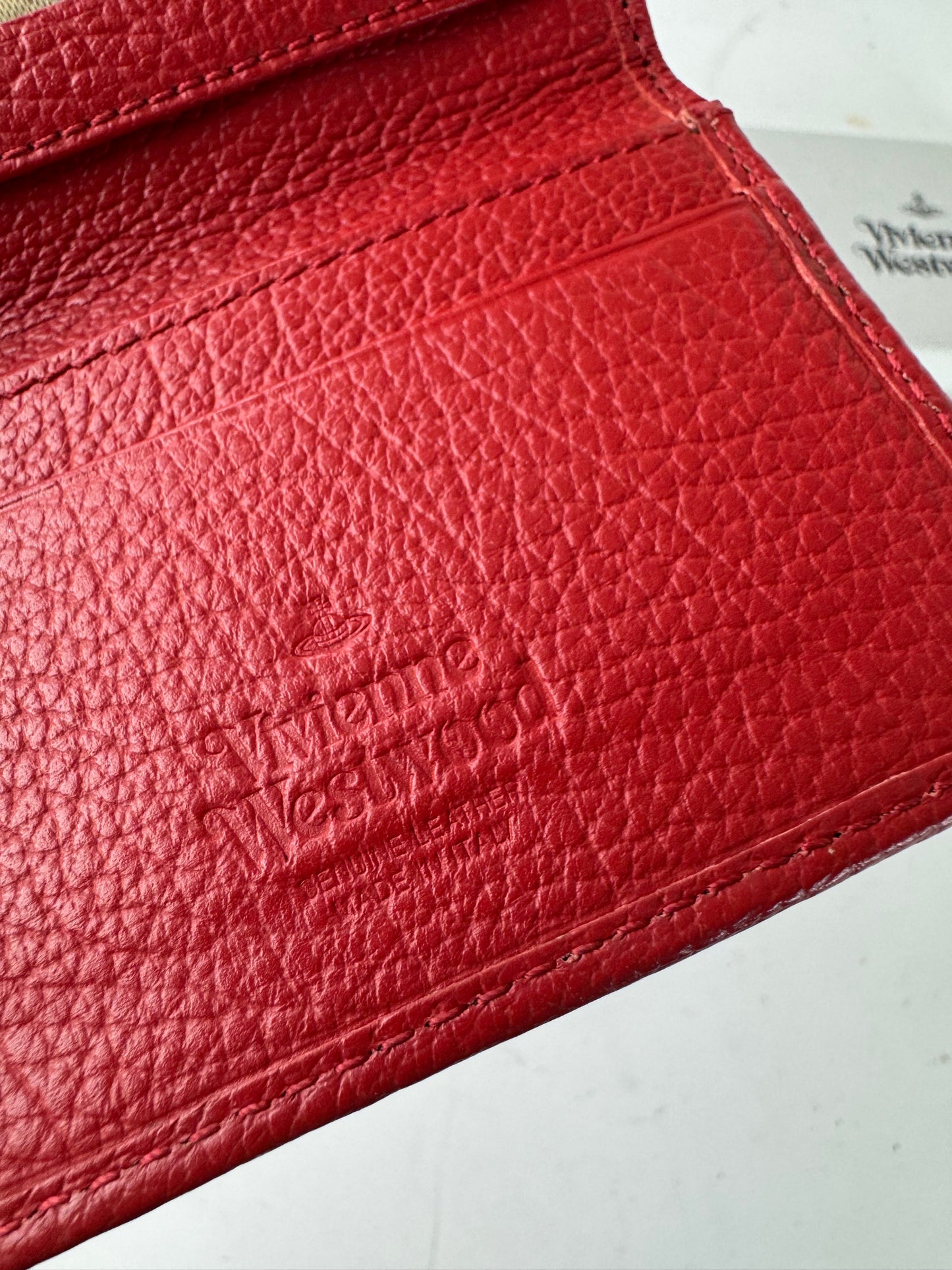 Vintage Vivienne Westwood Leather Card Holder Red