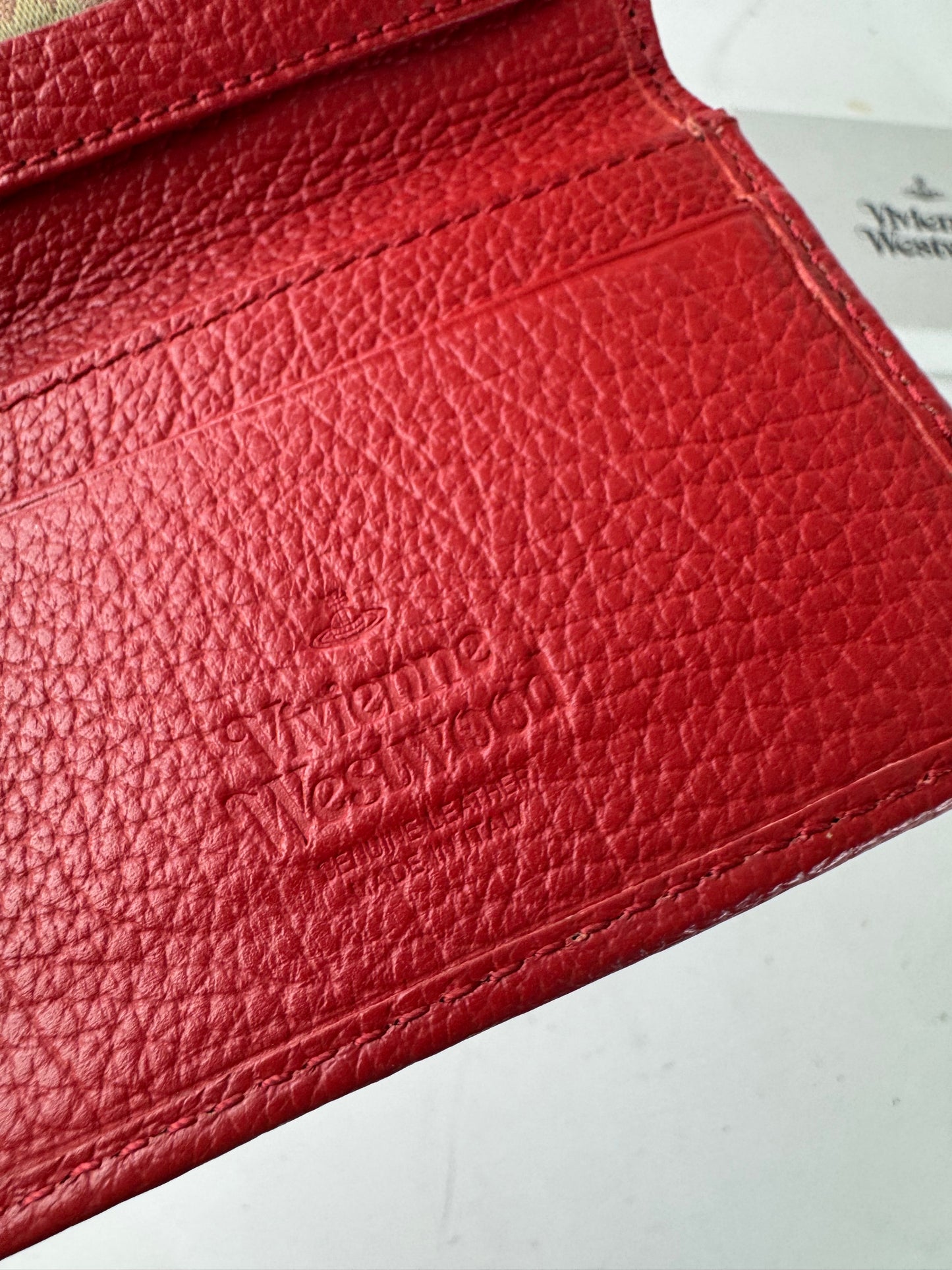Vintage Vivienne Westwood Leather Card Holder Red
