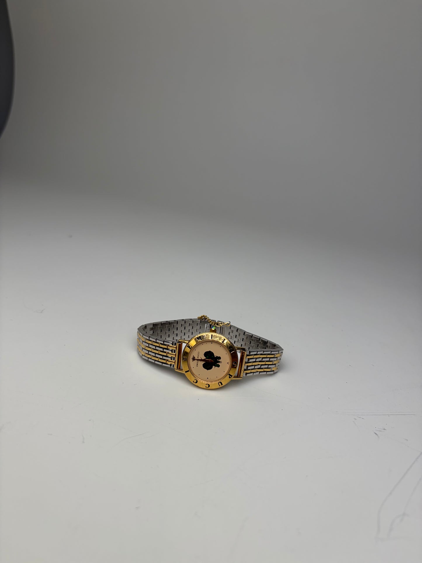 Vintage Pucci Butterfly Logo Bracelet Watch Pink Gold