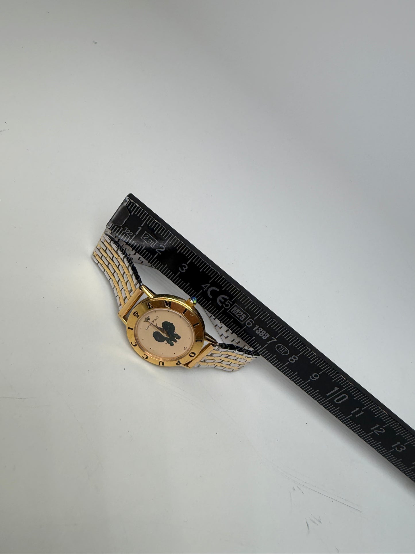 Vintage Pucci Butterfly Logo Bracelet Watch Pink Gold