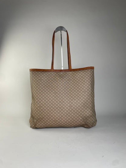Vintage Celine Macadam Canvas Tote Late 1990s Beige Brown