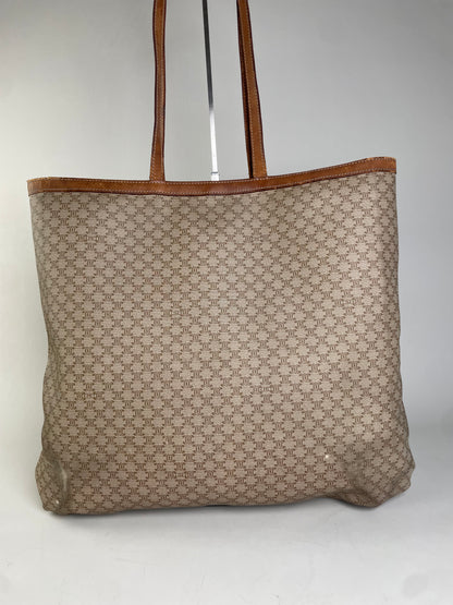 Vintage Celine Macadam Canvas Tote Late 1990s Beige Brown