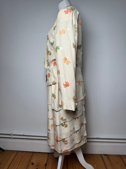 Vintage Balenciaga Silk Twin Set Beige