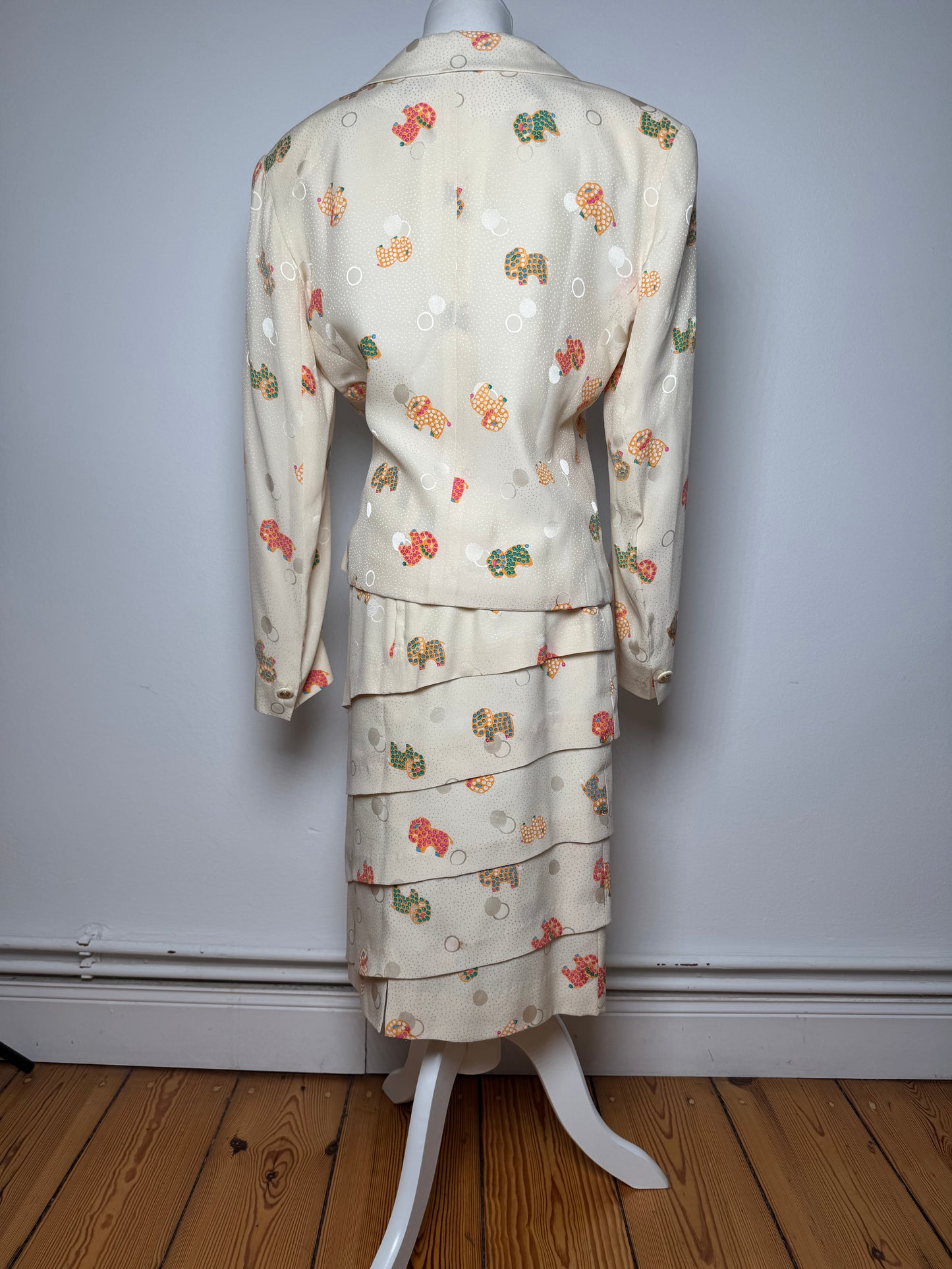 Vintage Balenciaga Silk Twin Set Beige