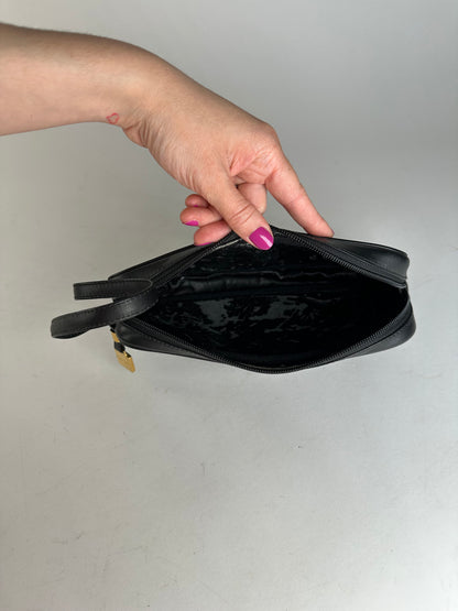 Vintage Loewe Madrid Leather Clutch Black
