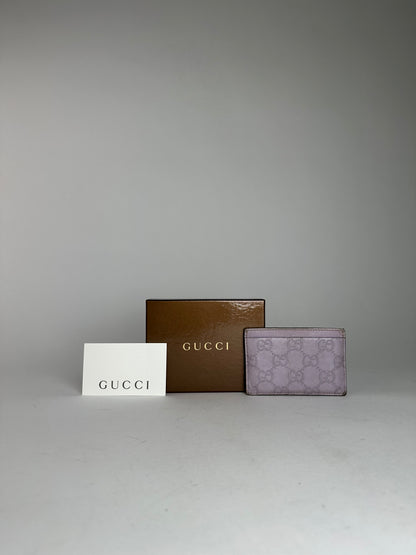 Vintage Gucci Leather Monogram Card Holder Purple