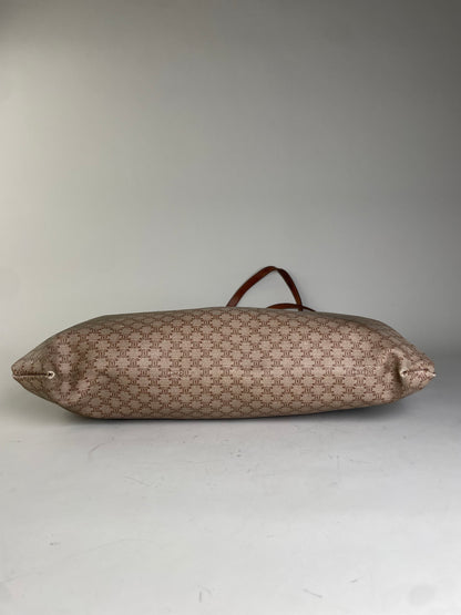 Vintage Celine Macadam Canvas Tote Late 1990s Beige Brown