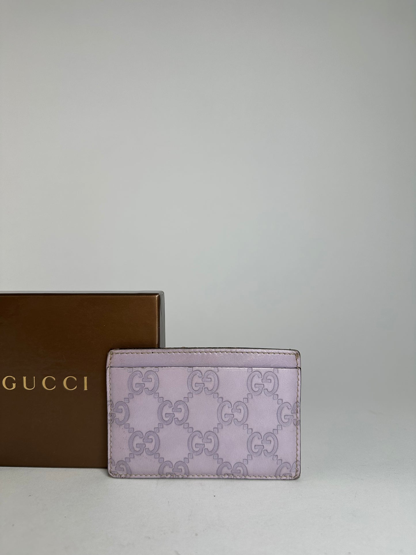 Vintage Gucci Leather Monogram Card Holder Purple