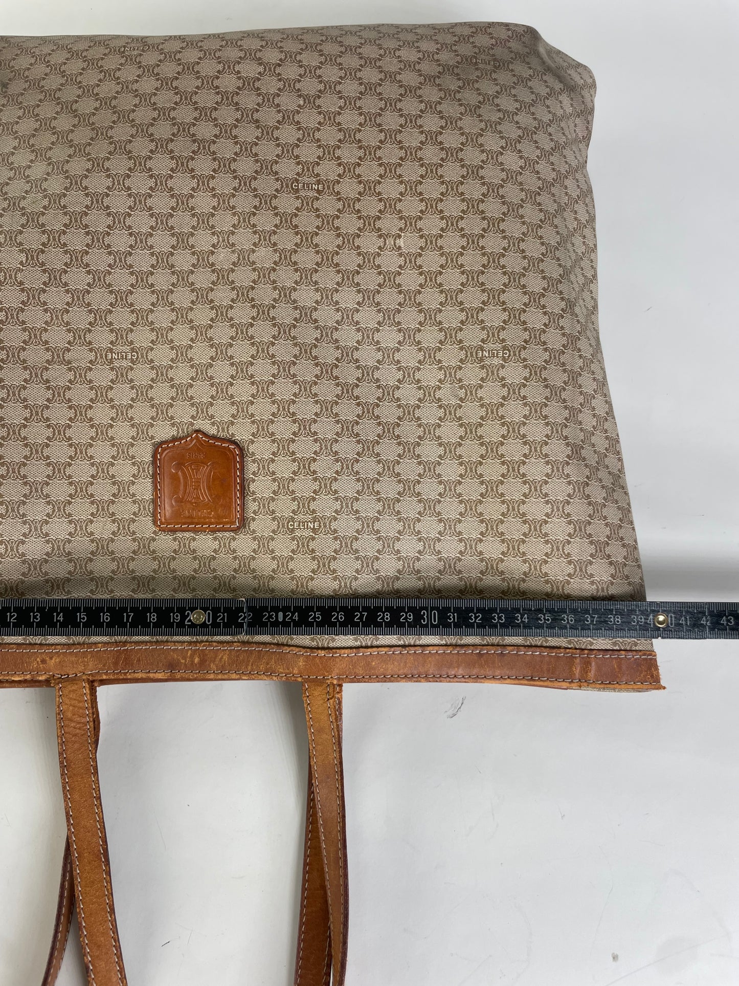 Vintage Celine Macadam Canvas Tote Late 1990s Beige Brown