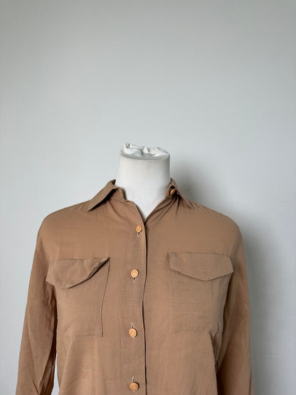 Vintage Dior Silk Shirt Beige S