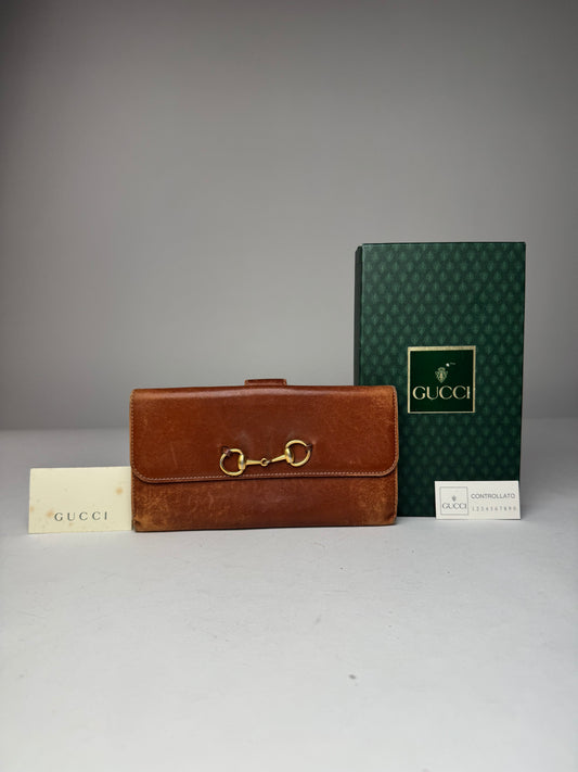 Vintage Gucci Horsebit Leather wallet brown