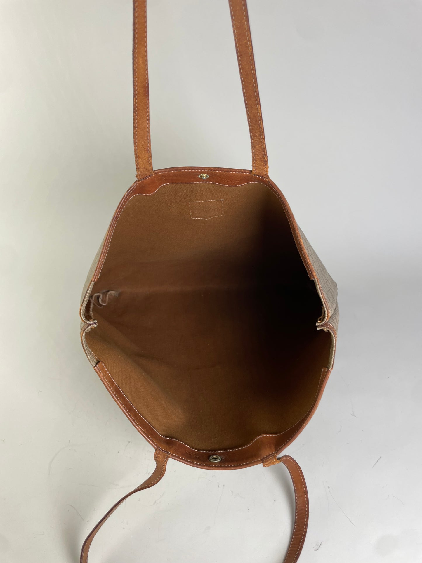 Vintage Celine Macadam Canvas Tote Late 1990s Beige Brown