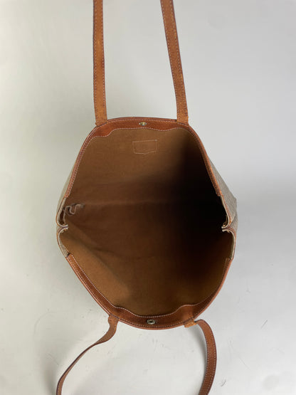 Vintage Celine Macadam Canvas Tote Late 1990s Beige Brown
