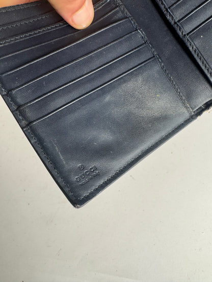 Vintage Gucci Ophidia Leather Wallet Gray Red Navy