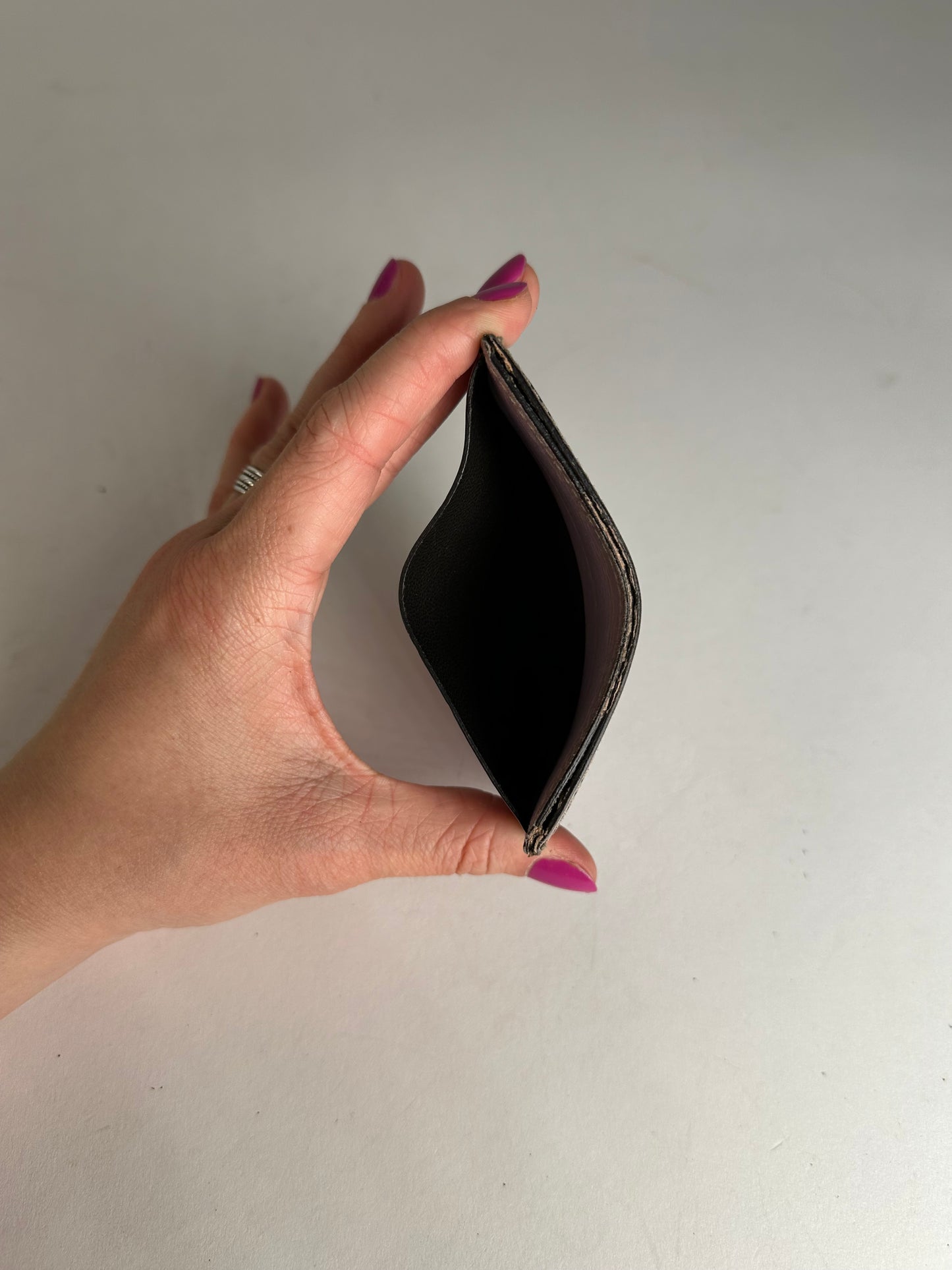 Vintage Gucci Leather Monogram Card Holder Purple