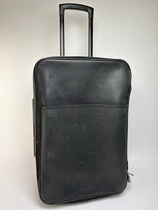 Vintage Louis Vuitton Taiga Wheeled Luggage 2002 Black