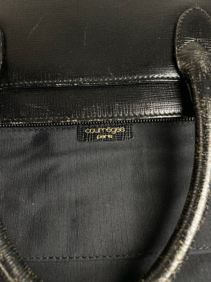 Vintage Courreges Leather Handbag Black