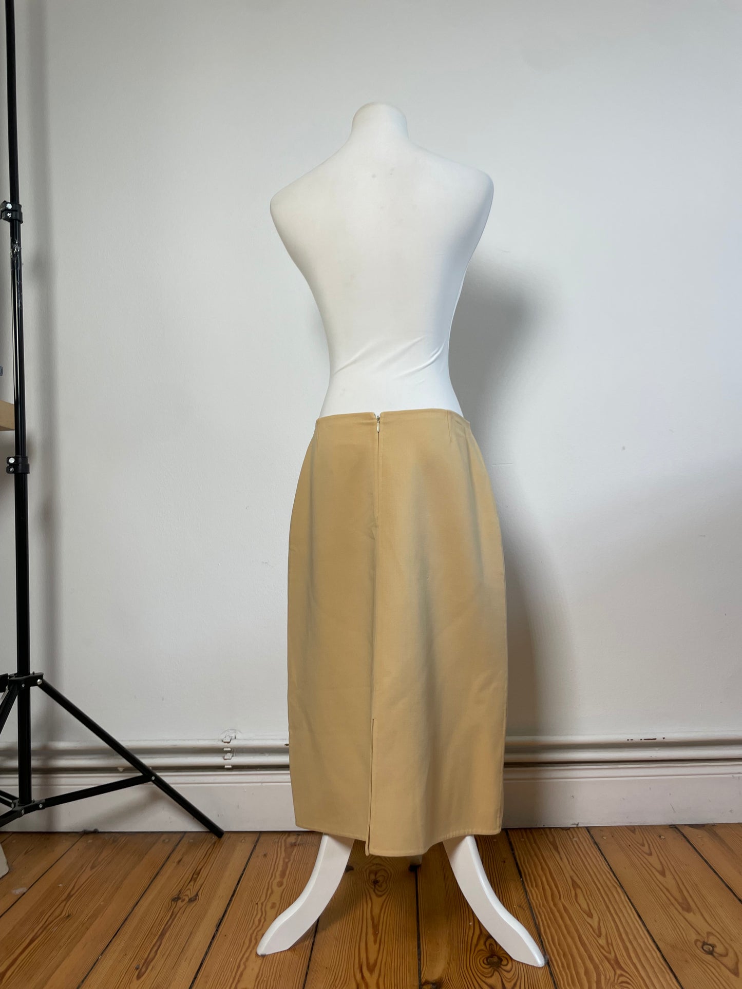Vintage Celine Beige A-Line Skirt France L