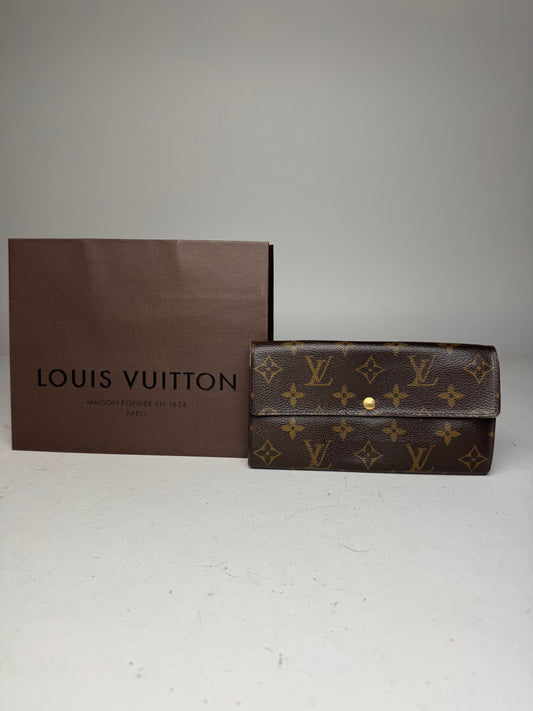 Vintage Louis Vuitton Monogram Leather Wallet Brown