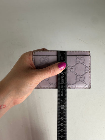 Vintage Gucci Leather Monogram Card Holder Purple