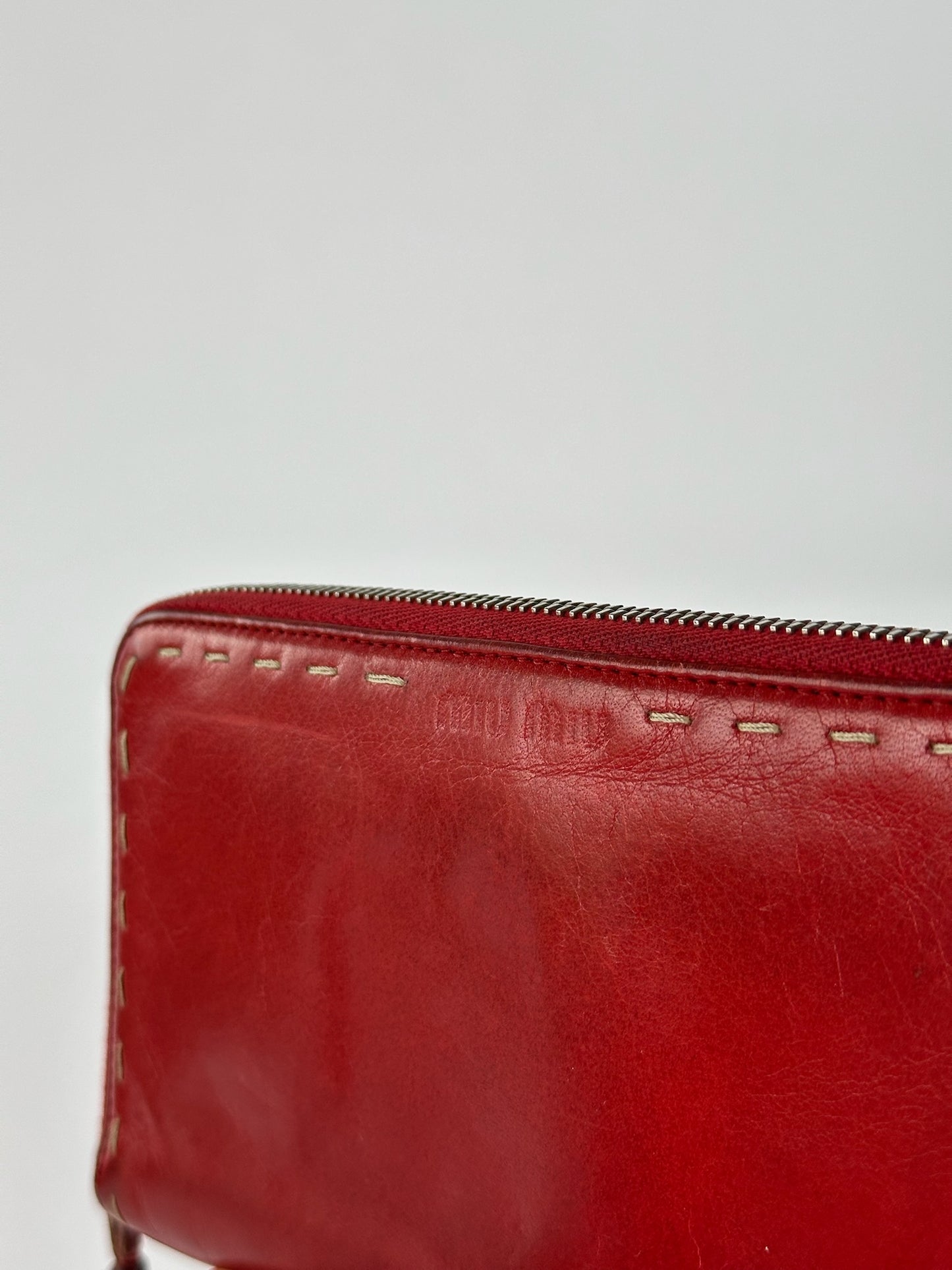 Vintage Miu Miu Leather Wallet red
