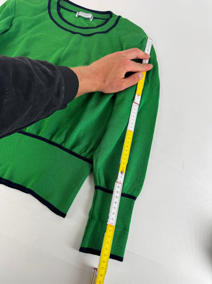 Vintage Yves Saint Laurent Crewneck Sweater Green Black M