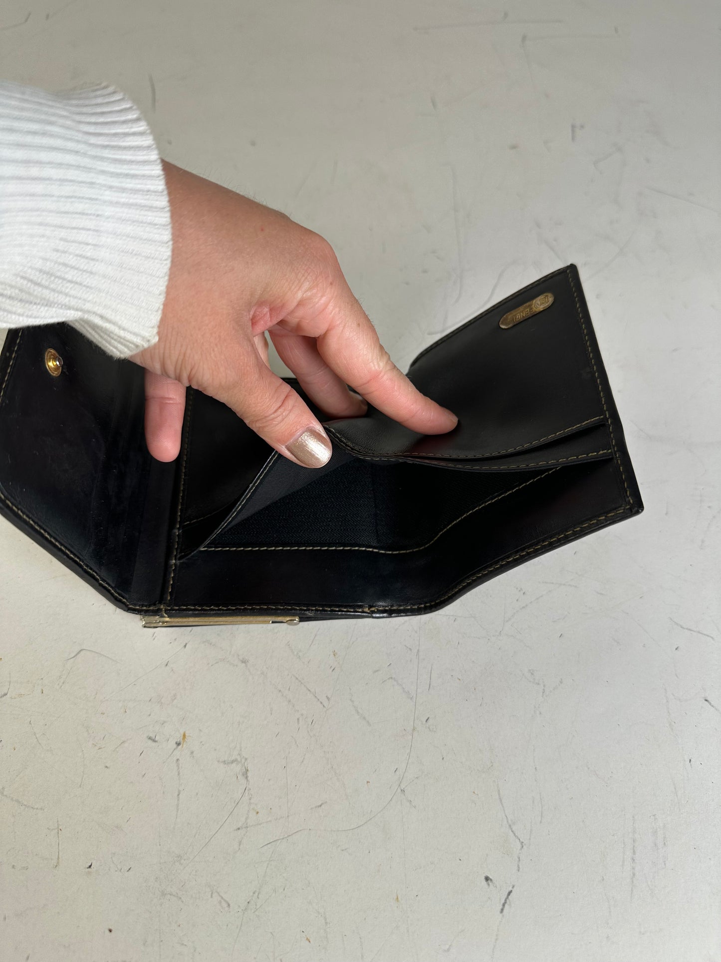 Vintage Fendi Zucca Canvas Leather Wallet Black Brown