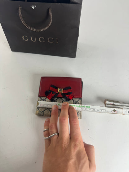 Vintage Gucci Ophidia Leather Wallet Gray Red Navy