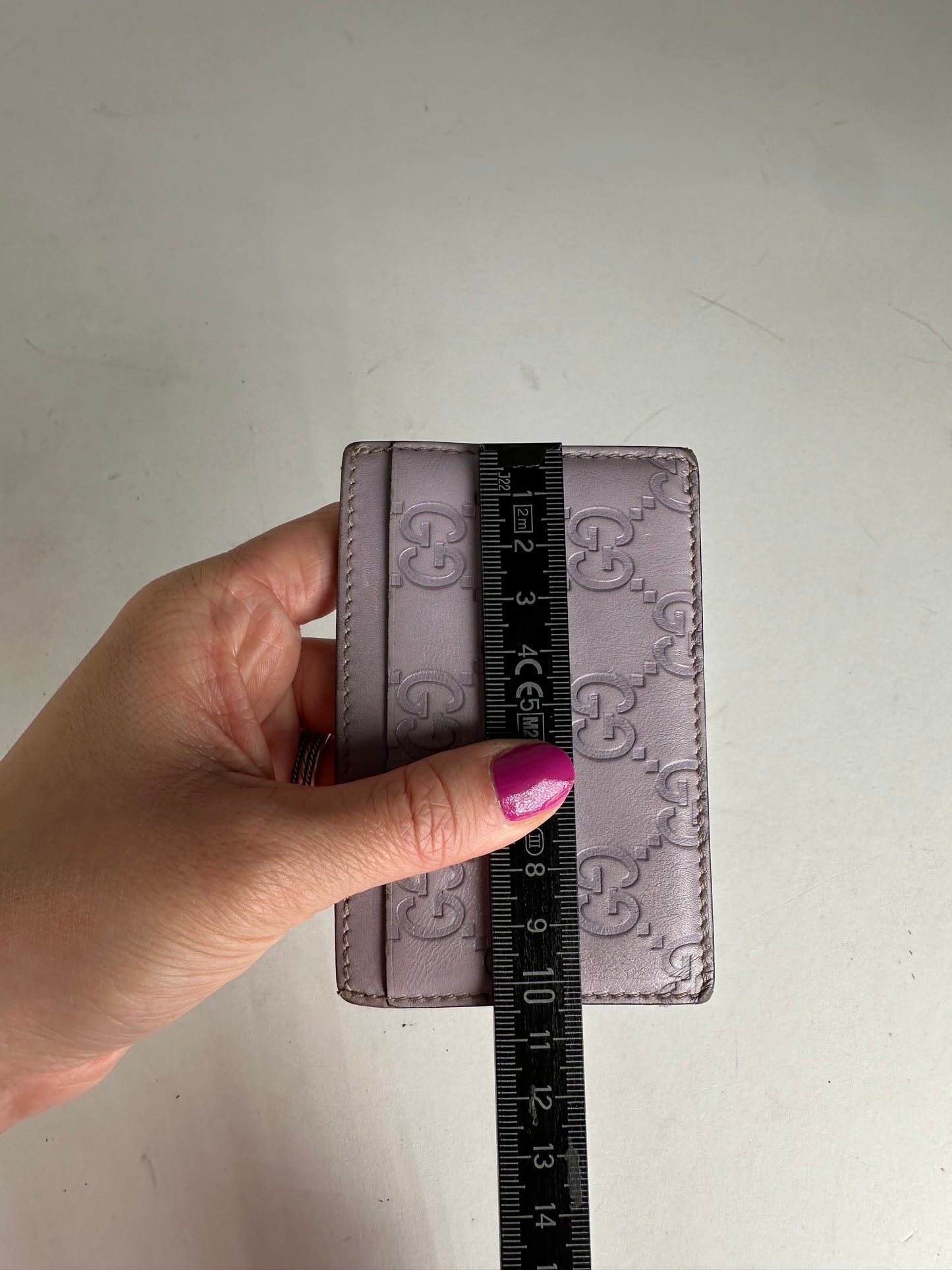 Vintage Gucci Leather Monogram Card Holder Purple