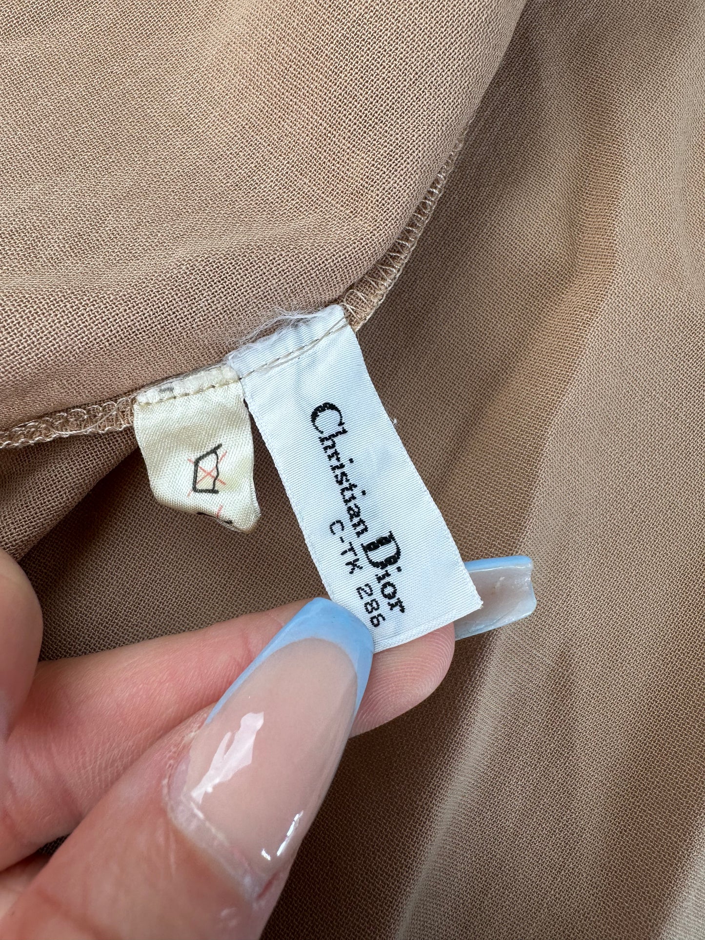 Vintage Dior Silk Shirt Beige S