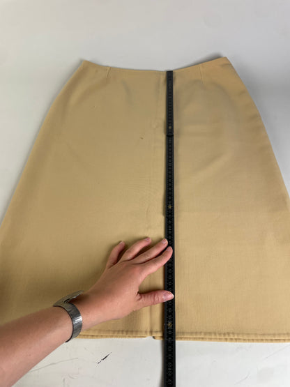 Vintage Celine Beige A-Line Skirt France L