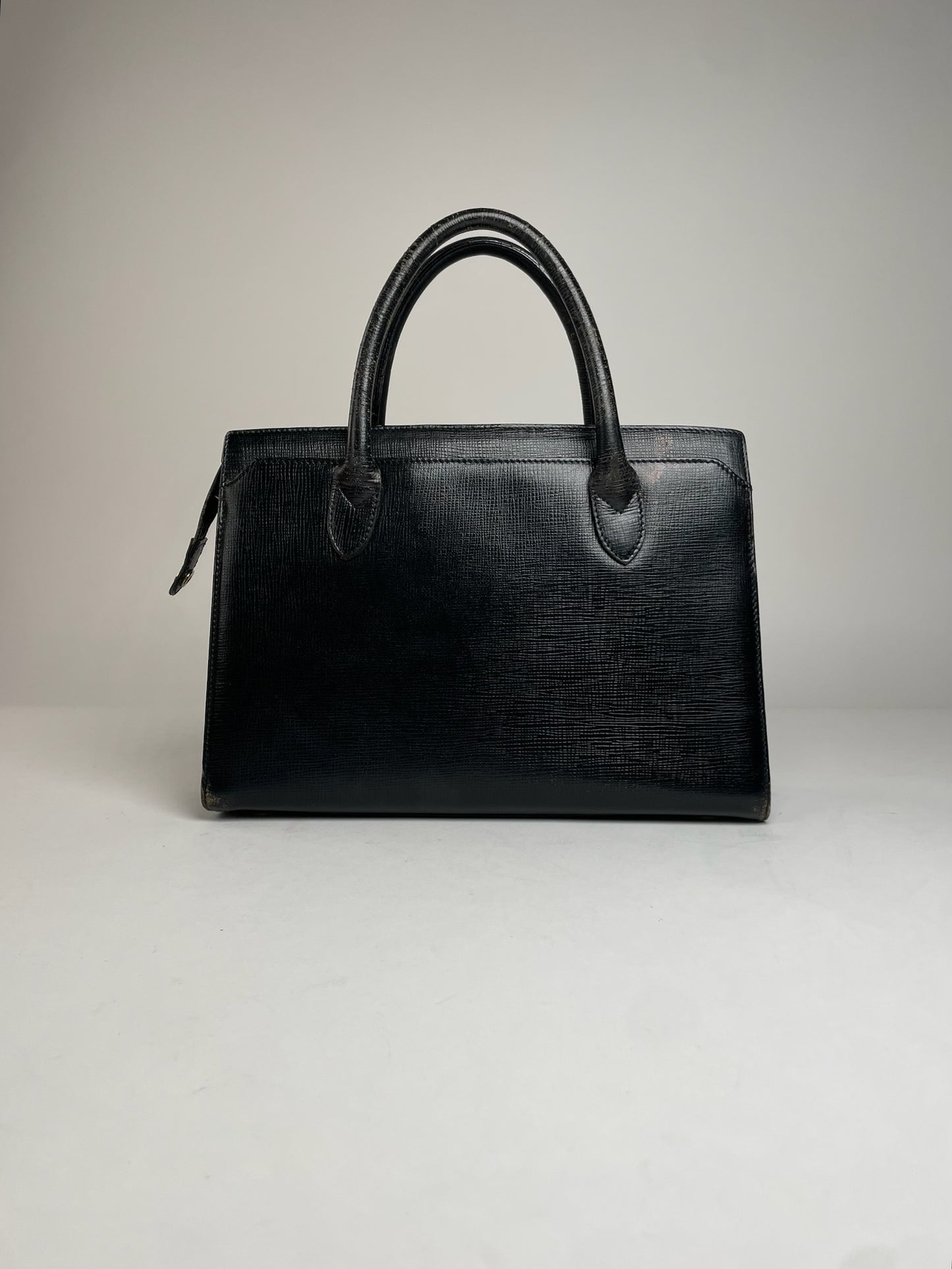 Vintage Courreges Leather Handbag Black
