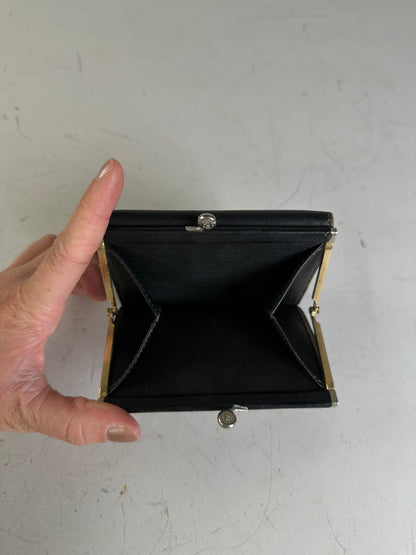 Vintage Fendi Zucca Canvas Leather Wallet Black Brown