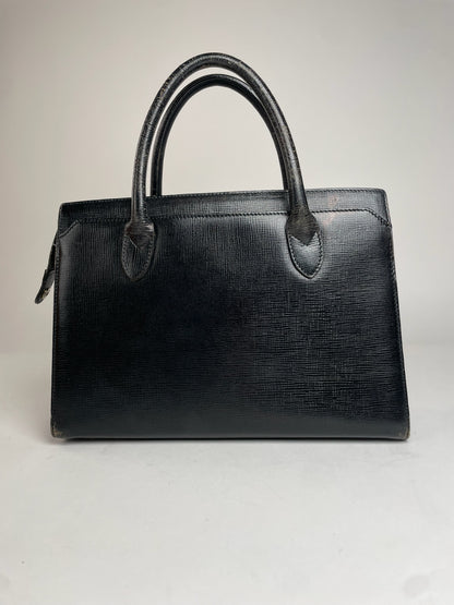 Vintage Courreges Leather Handbag Black
