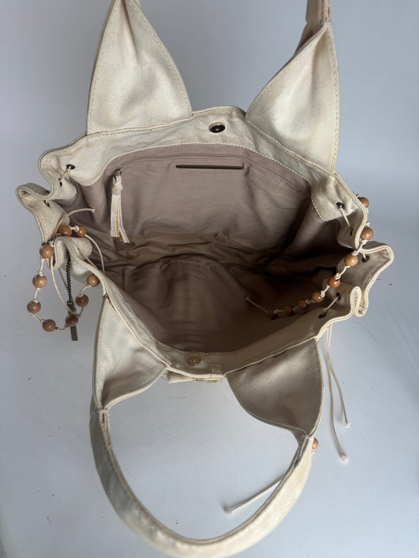 Vintage Stella Mc Cartney Canvas Tote Bag beige